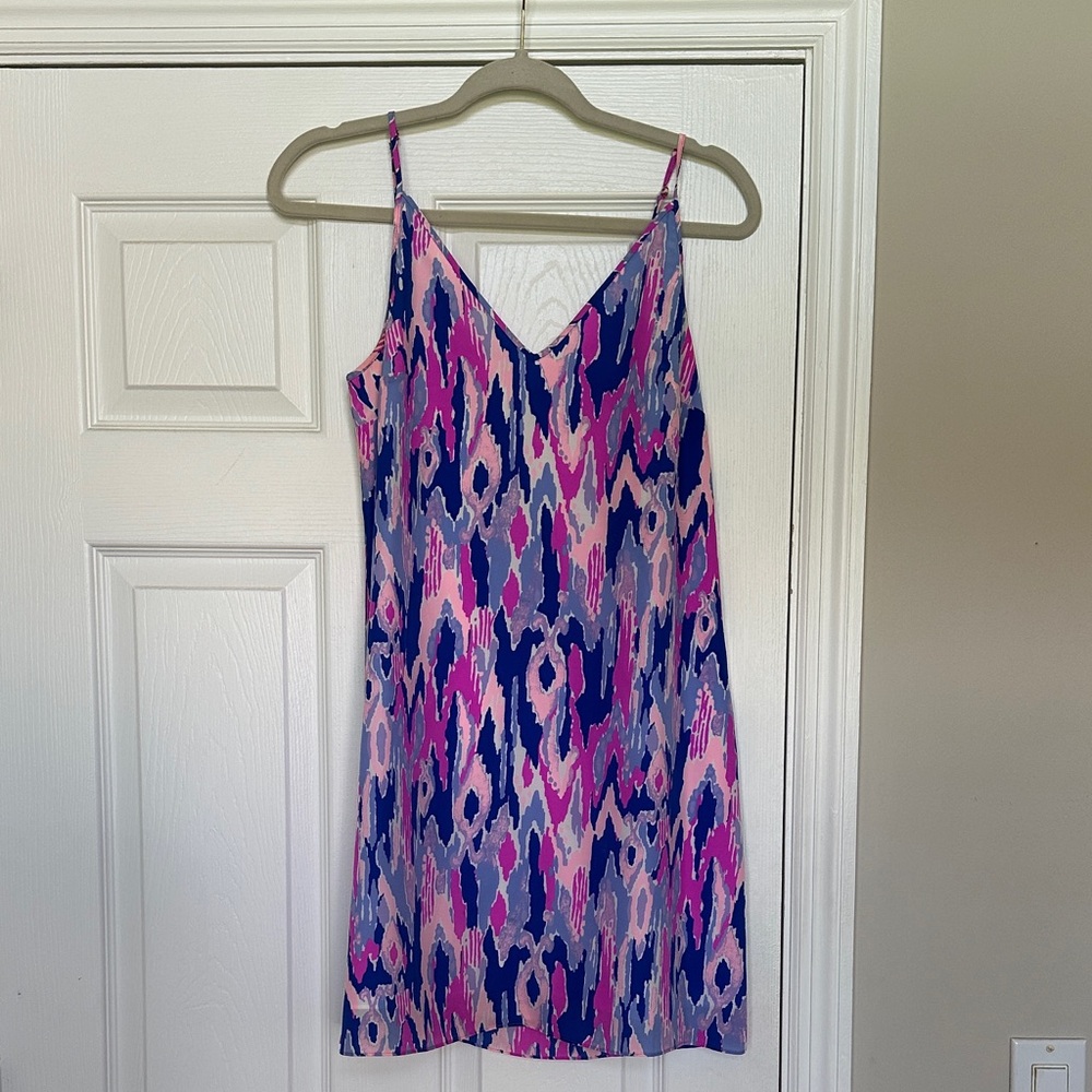 Lilly Pulitzer Vibrant Pink Blue and Purple Mini Dress